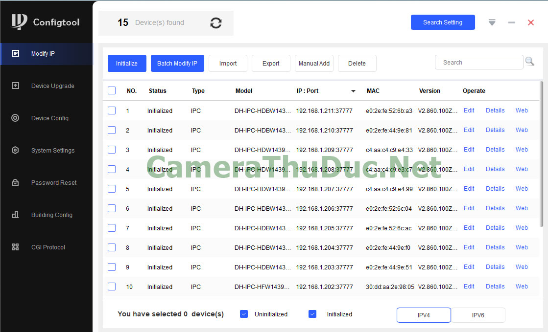 huong dan cach cau hinh hang loat camera dahua bang configtool 6