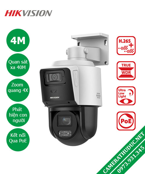 DS-2SE3C404MWG-E/14 Camera IP PTZ 4MP Zoom quang 4x